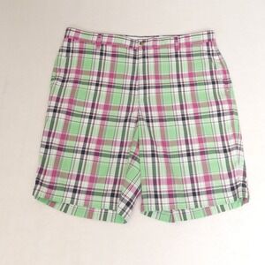 FootJoy Chino Golf Shorts‎ Loud Colorful Green Pink Plaid Men's 38